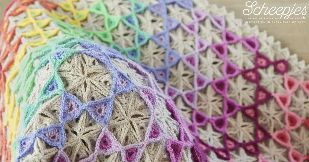 Prism Blanket Finished Blanket, Yarn Amounts, and Video Tutorial It