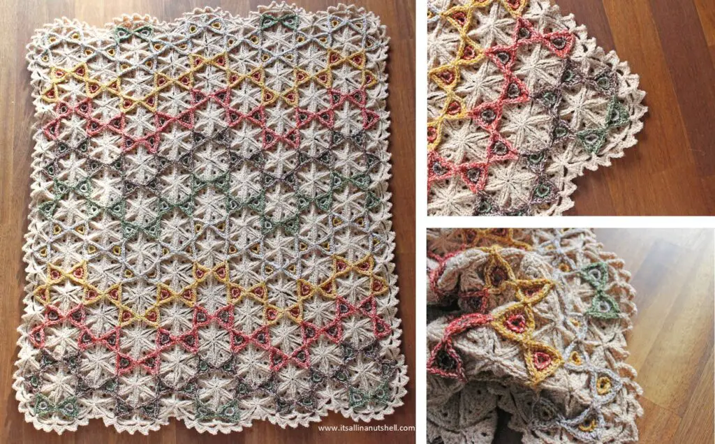Prism Blanket Finished Blanket, Yarn Amounts, and Video Tutorial It